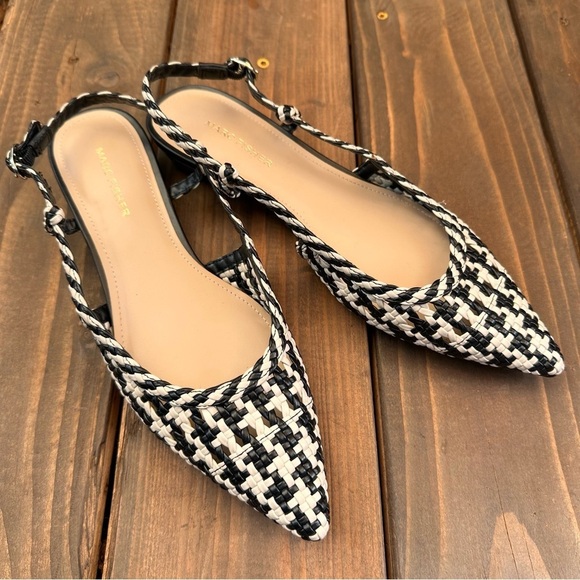BRAND NEW Marc Fisher Woven Slingback Flats Black & Natural Size 9.5 Medium - Picture 8 of 8